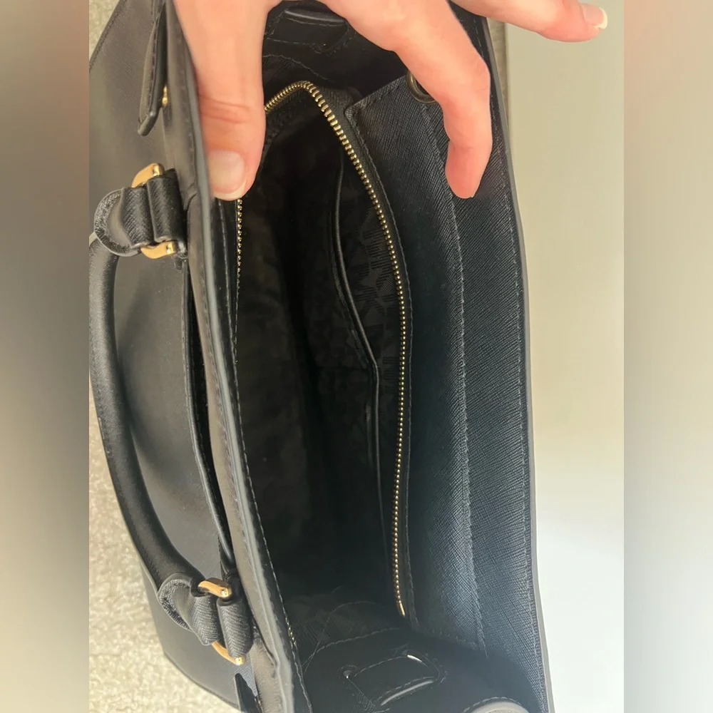 Michael Kors Dillon Black Leather Satchel - Picture 8 of 11